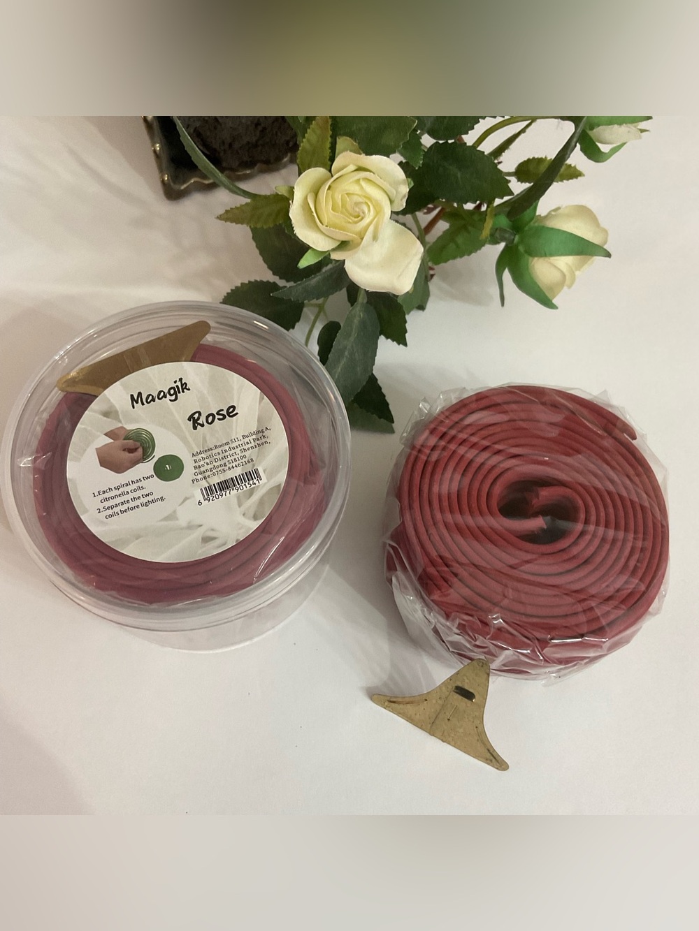 Incense Spiral Coils Diffuser Natural Rose Aromatherapy 2 Pack